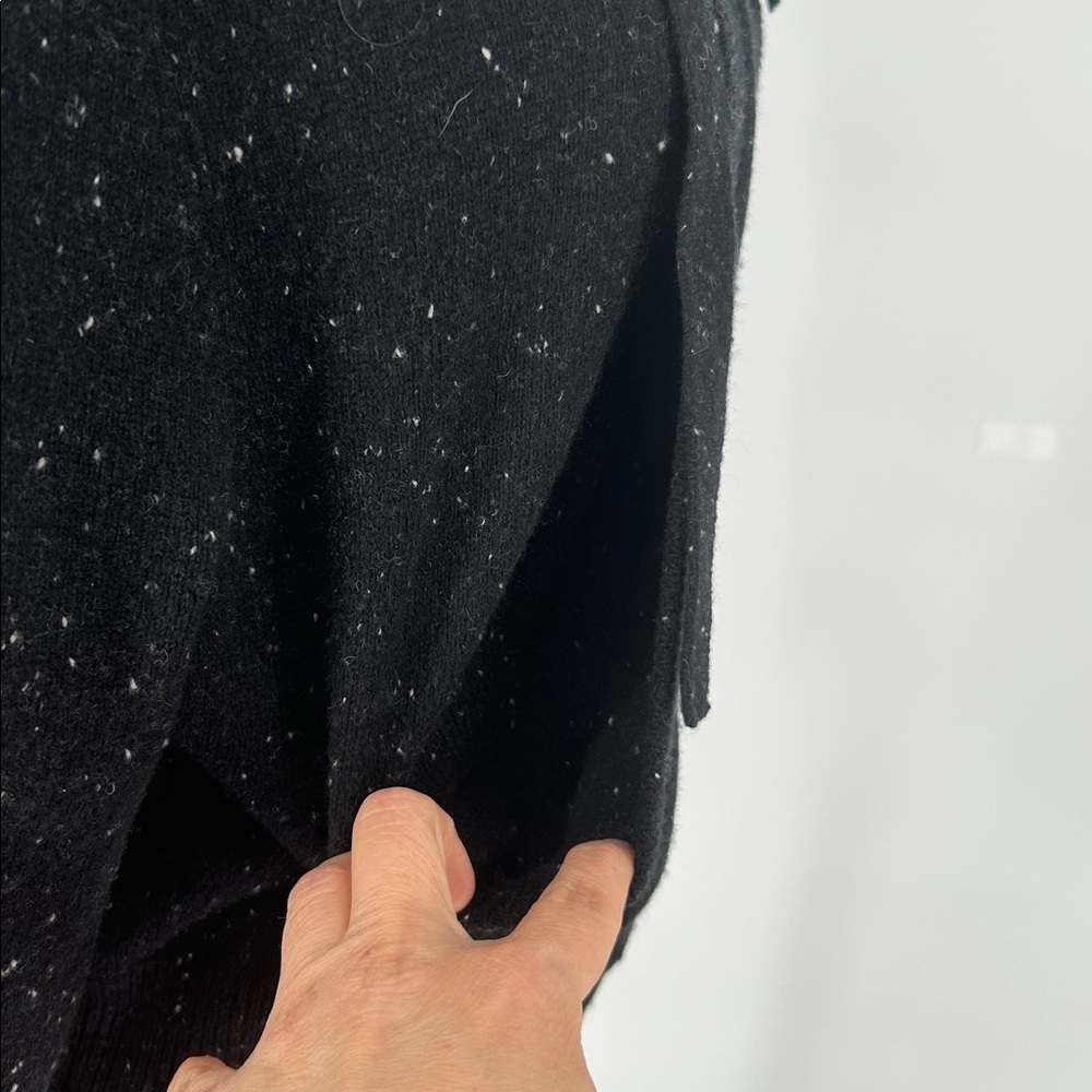 Crush Cashmere Rio Zip-Up Hoodie-100% Cashmere Black Cropped Sweater (Size XS) - Picture 7 of 13